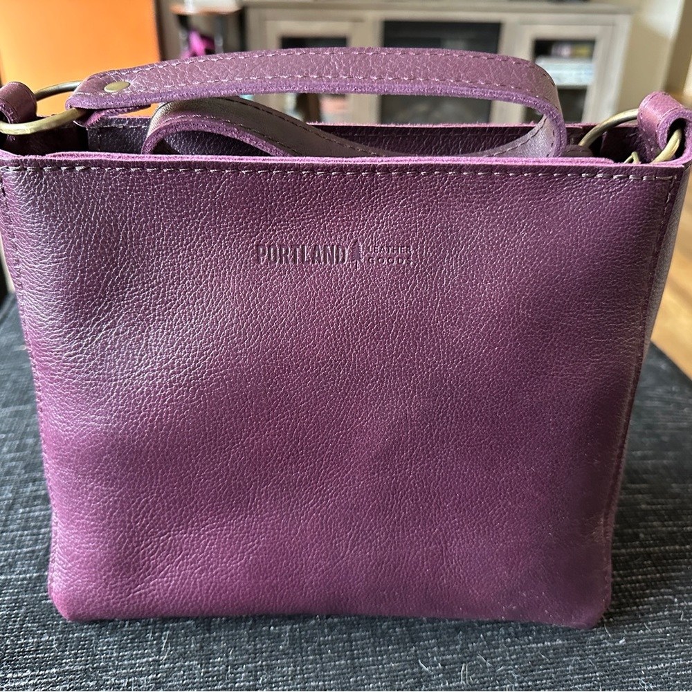 Portland Leather Goods Triangle Shoulder Bag Plum